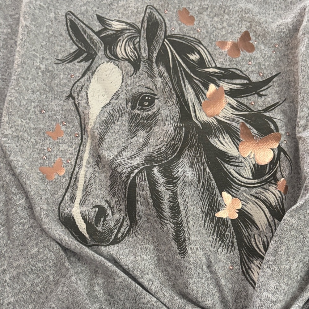 SO Kids Heather Gray Horse Graphic - Picture 3 of 6